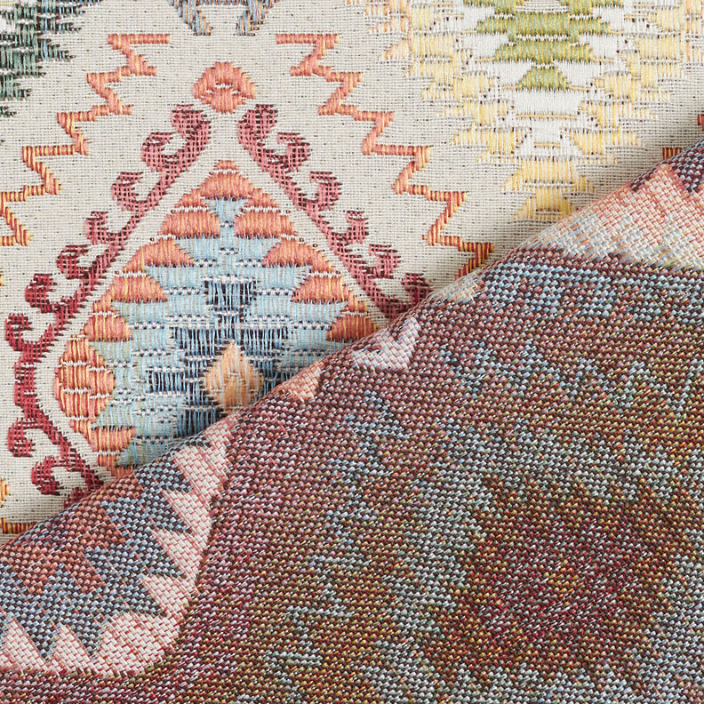 Tissu de décoration Jacquard Tapis indien – beige clair,  image number 5