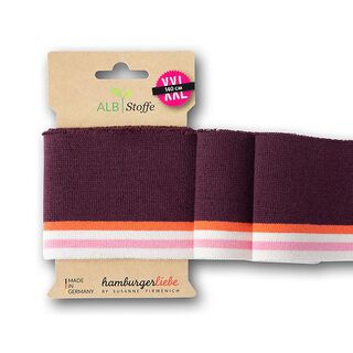 GOTS Bord-côtes CUFF ME COLLEGE [ 140 cm | 7 cm ] | Albstoffe – rouge bordeaux/orange, 