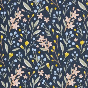 Tissu en coton Cretonne Fleurs – bleu nuit, 