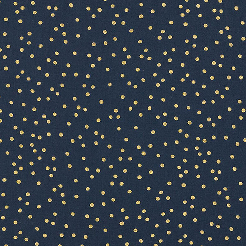 Tissu en coton Popeline Petits points – bleu nuit/or, image number 1