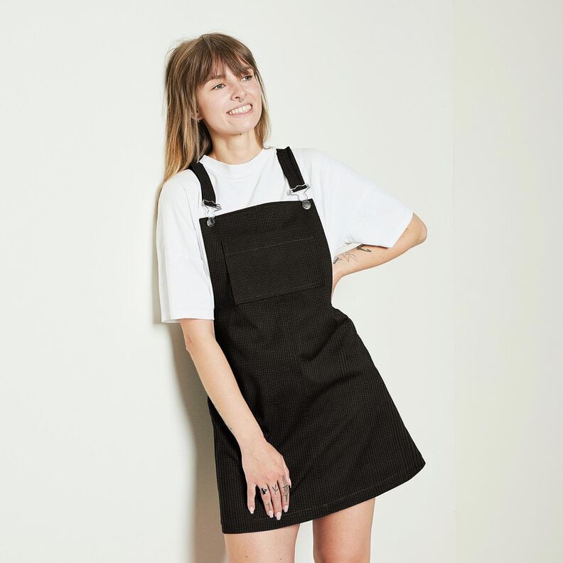 Velours côtelé large Bubble Uni – noir,  image number 8