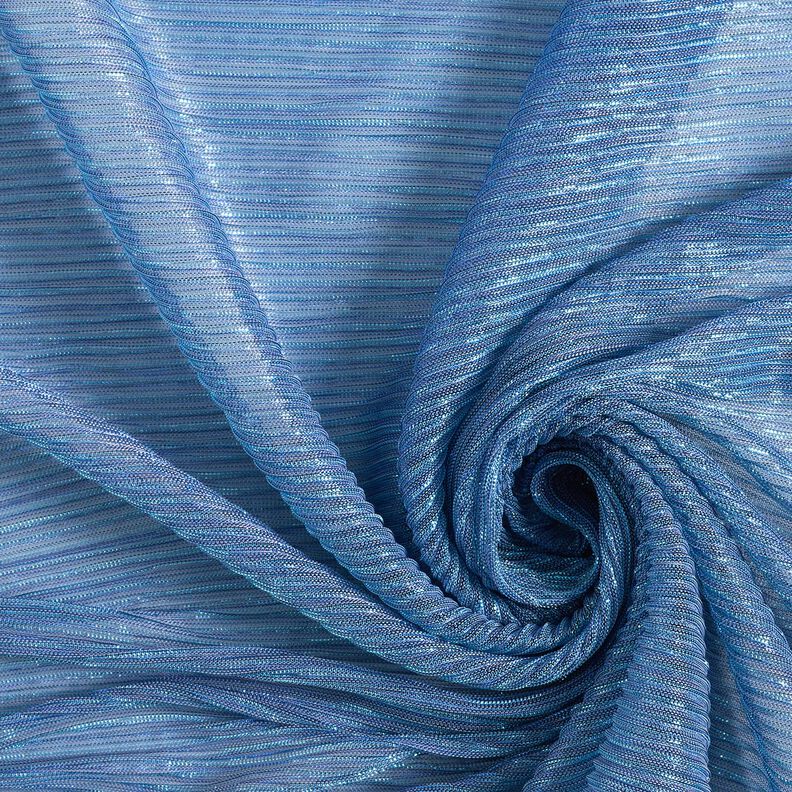 Plissé transparent Rayures pailletées – bleu,  image number 3