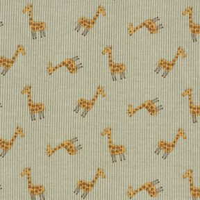 Jersey côtelé Jolies girafes – kaki, 