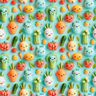 Popeline coton Légumes en pâte à modeler joyeux Impression numérique – bleu aqua,  thumbnail number 1