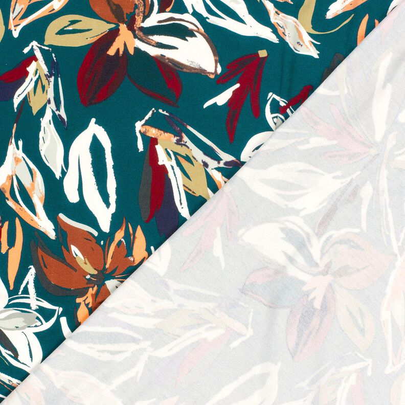 Jersey viscose fleurs modernes – pétrole/cuivre,  image number 4