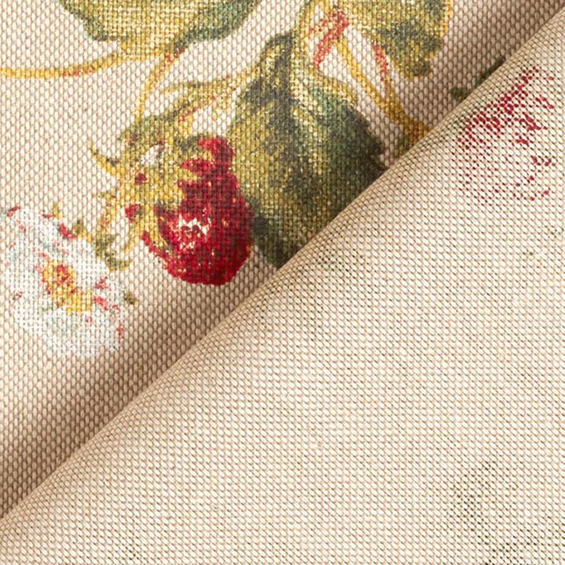 Tissu de décoration Semi-panama Fraises – carmin/nature,  image number 4