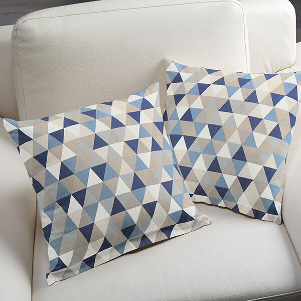 Tissu de décoration Semi-panama Triangles – bleu,  image number 7