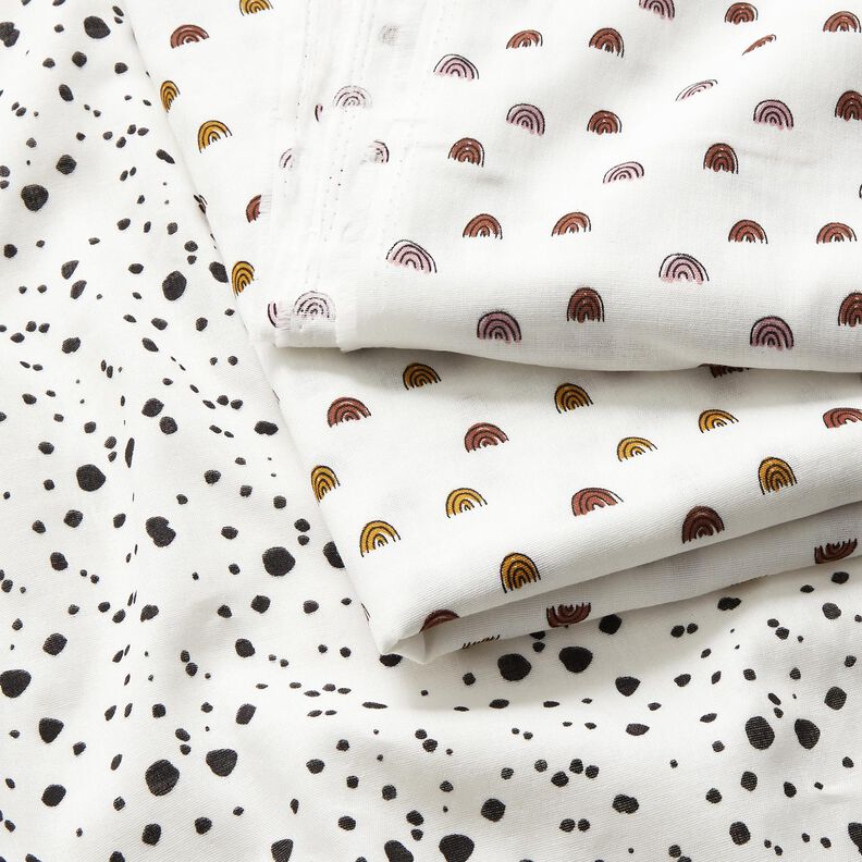 Tissu gaze de coton petits arcs-en-ciel, lisses – ivoire/rose, image number 6