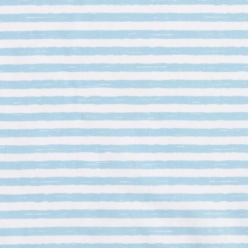 Tissu en coton Cretonne rayures décontractées – bleu clair/blanc, image number 1