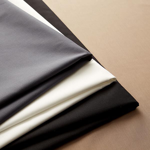 Tissu en polyester et coton mélangés, facile d’entretien – gris foncé,  image number 4
