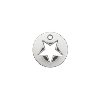 Pièce décorative Étoile [ Ø 12 mm ] – argent métallique, 