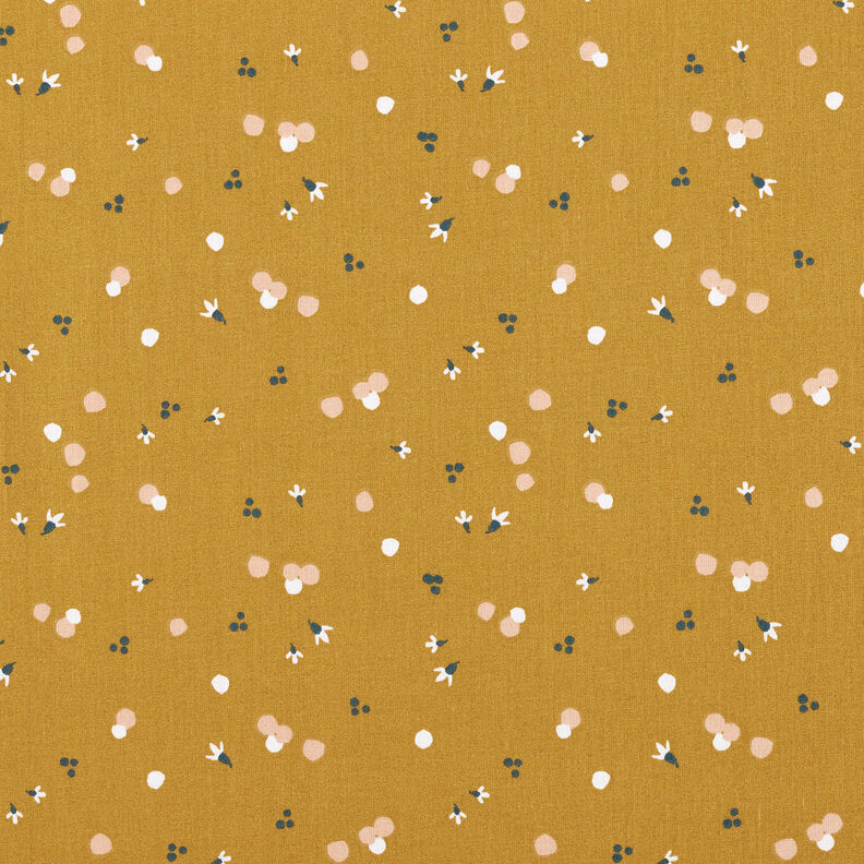 Tissu en coton Cretonne Points de couleur – moutarde,  image number 1