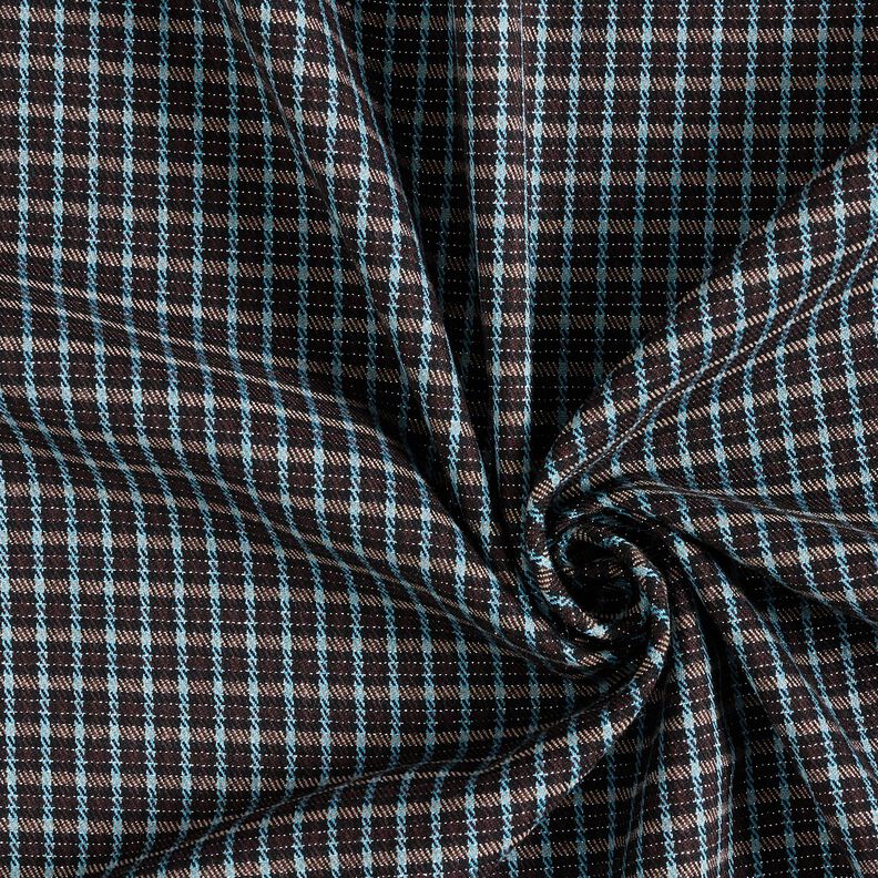 Mélange viscose Carreaux à paillettes – turquoise/marron noir,  image number 3