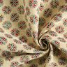 Tissu de décoration Gobelin Mandalas de petites fleurs – beige clair/rouge,  thumbnail number 3
