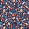 Tissu de décoration Semi-panama feuilles d’automne – bleu marine,  thumbnail number 1