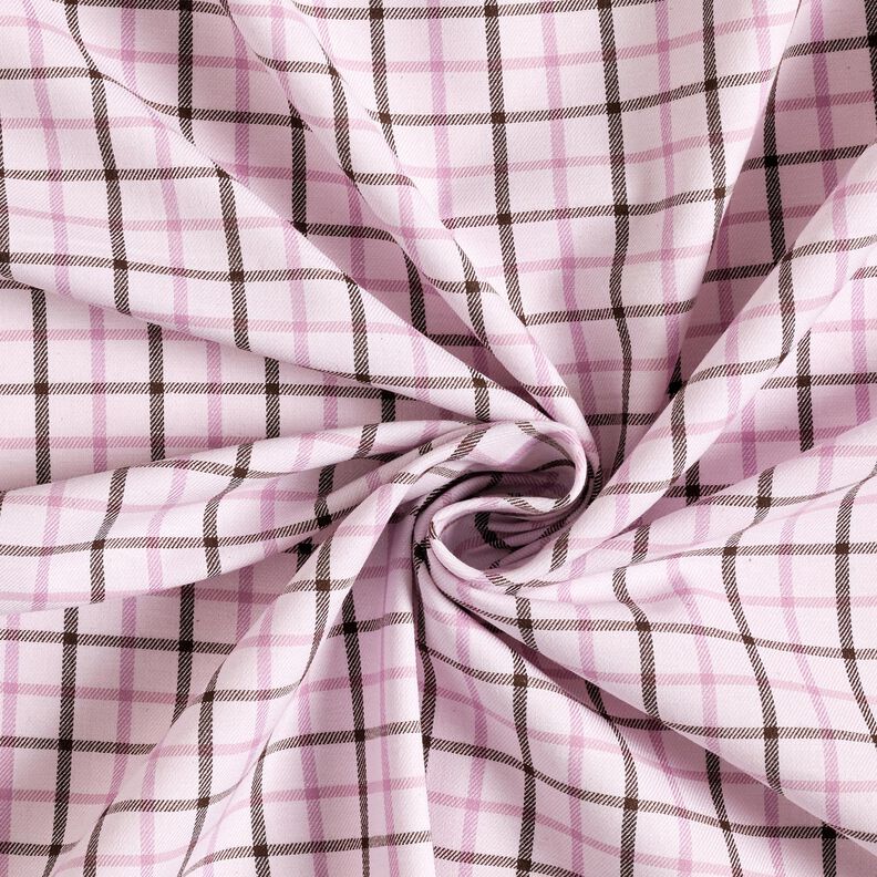Tissu pour chemise en coton à carreaux – rosé/violet pastel,  image number 4