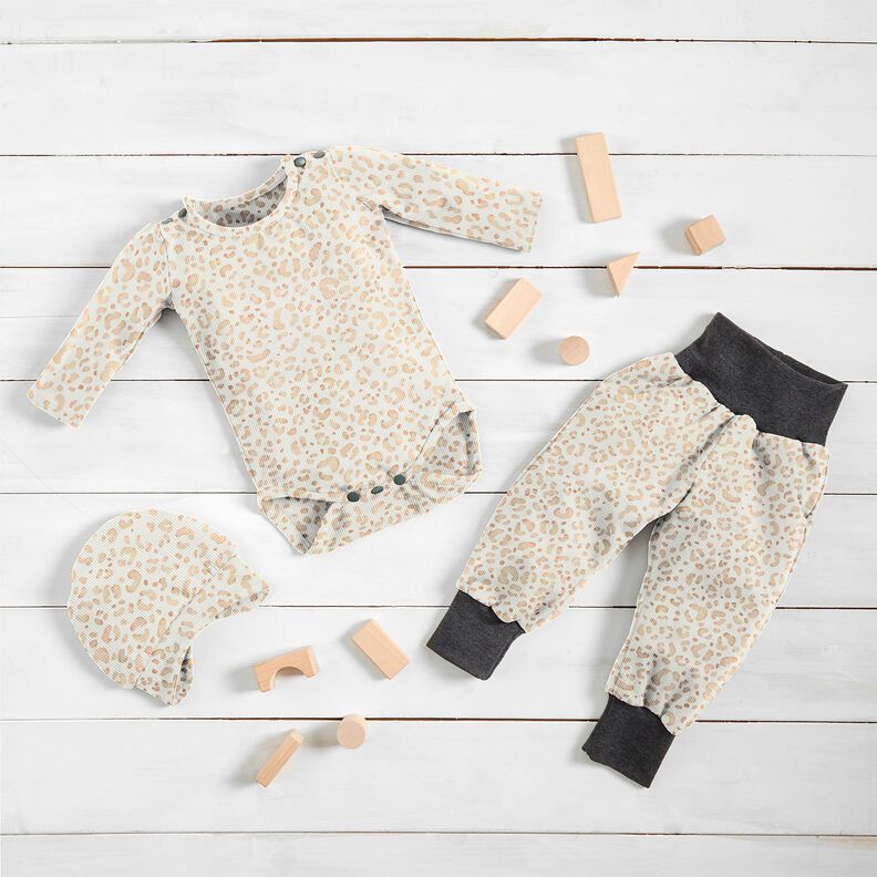 Jersey c&ocirc;tel&eacute; lion d&eacute;licat Impression num&eacute;rique &ndash; blanc,  image number 5