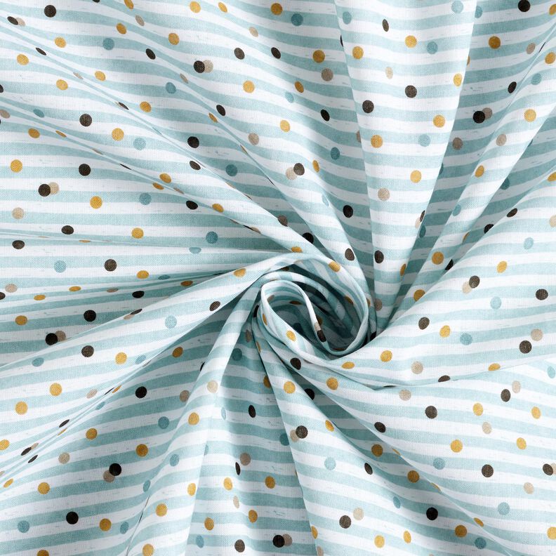 Popeline coton Rayures et pois Impression numérique – ivoire/bleu ciel, image number 3