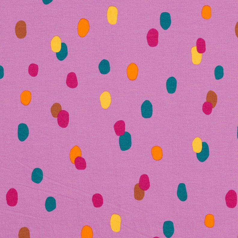 French Terry Sweat d’été Taches colorées – violet pastel/orange,  image number 1