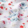 Tissu double gaze de coton Fleurs de printemps avec des tulipes – blanc/orange,  thumbnail number 2