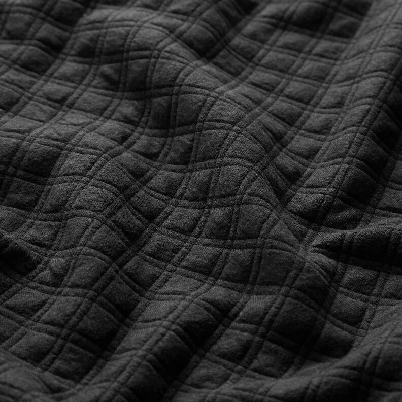 Jersey matelassé à losanges – noir, image number 2