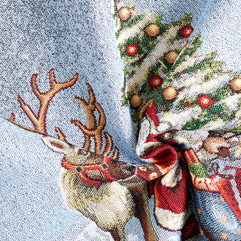 Objet décoratif Gobelin Père Noël avec renne – bleu, image number 3