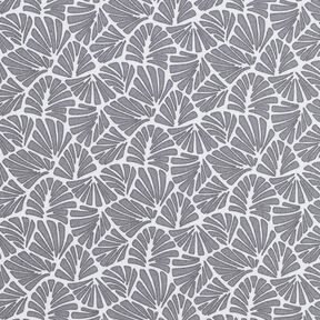 Coton enduit Mini feuilles abstraites – gris/blanc, 
