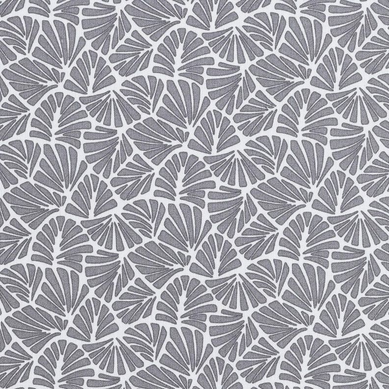 Coton enduit Mini feuilles abstraites – gris/blanc, image number 1