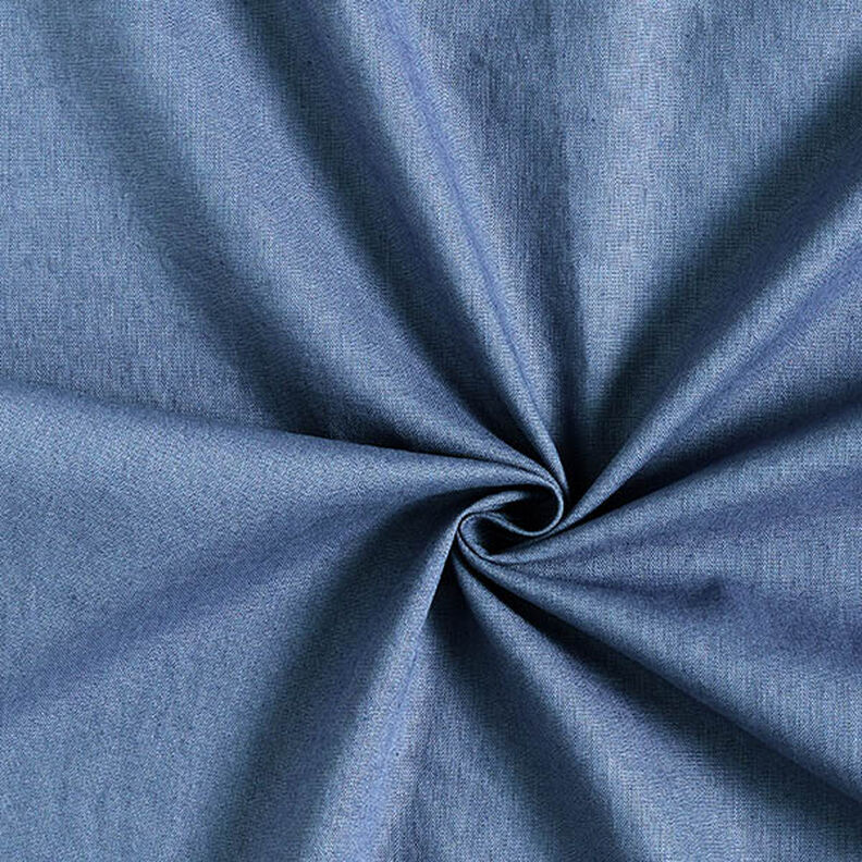 Mélange lin coton Uni – bleu acier,  image number 1