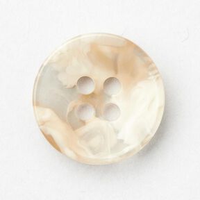 Bouton 4 trous marbré [Ø 15 mm] – crème/beige, 