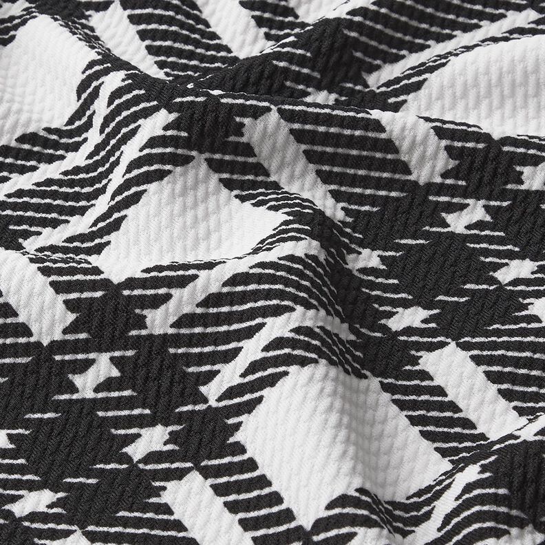 Jacquard en maille structuré à carreaux – noir/blanc,  image number 2