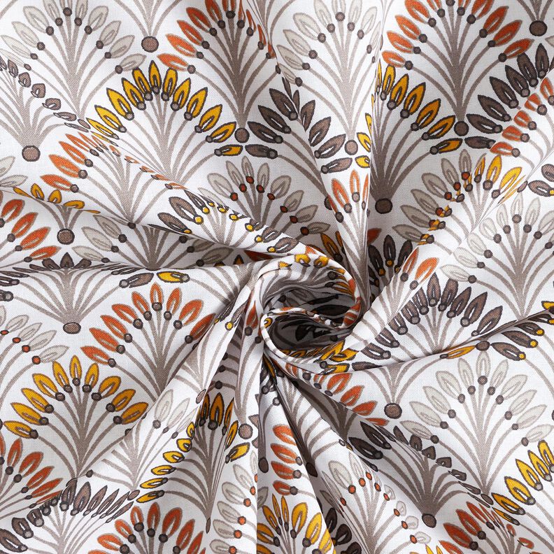 Tissu en coton Cretonne Éventail – taupe/ivoire,  image number 3