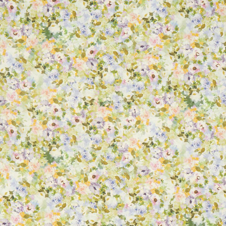 Chiffon Mer de fleurs recyclées – violet pastel/vert tilleul,  image number 1