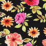 Tissu viscose Impression numérique grandes fleurs – noir/pourpre,  thumbnail number 1