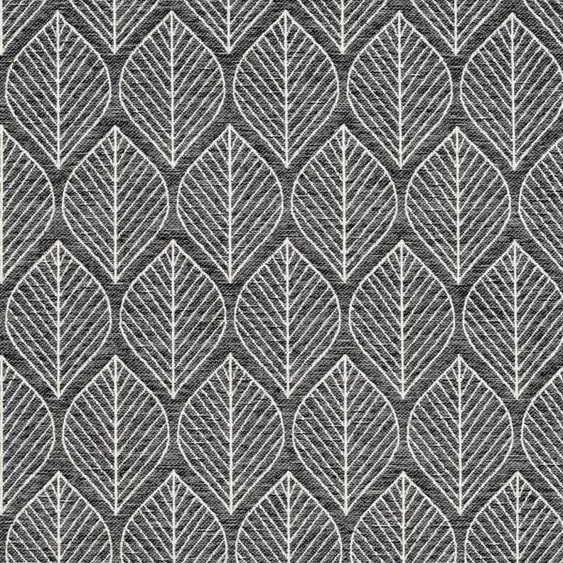 Tissu de décoration Jacquard Feuilles – anthracite,  image number 1