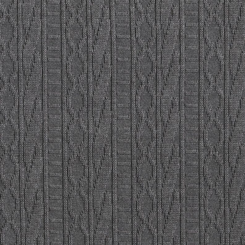 Jersey Jacquard Coton mélangé Rayures décorées – gris foncé,  image number 1