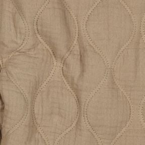 Tissu matelassé Tissu gaze de coton Vagues – beige foncé, 