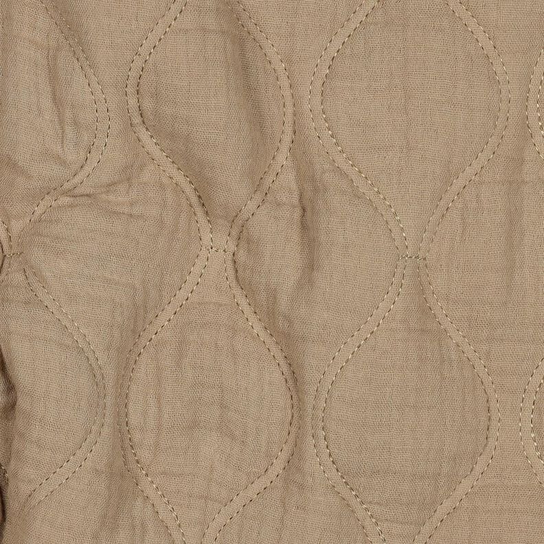 Tissu matelassé Tissu gaze de coton Vagues – beige foncé,  image number 2