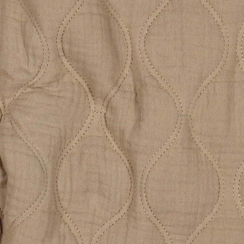 Tissu matelassé Tissu gaze de coton Vagues – beige foncé, image number 2