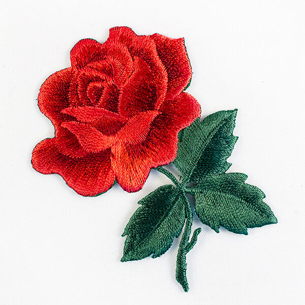 Application Rose [ 7 x 7 cm ] – rouge/vert,  image number 1