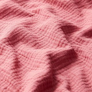 GOTS Tissu double gaze de coton | Tula – vieux rose, 