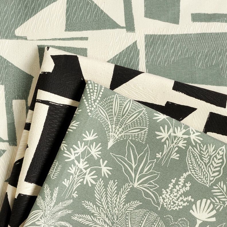Tissu de décoration Jacquard Texture abstraite – roseau/écru,  image number 5