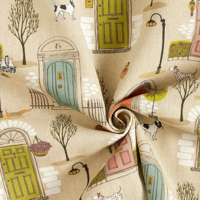 Tissu de décoration Semi-panama Voisinage animalier – nature/noir, image number 3