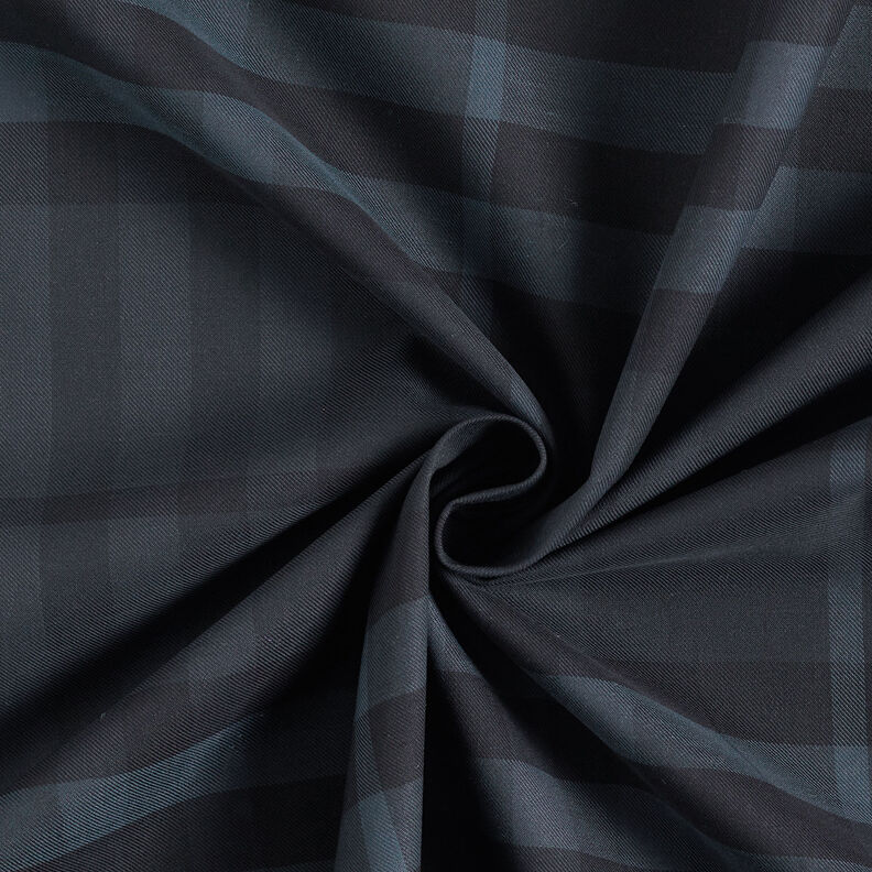Tissu pour chemise à carreaux tartan – bleu nuit/noir,  image number 3