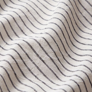 Tissu pour chemisier Coton mélangé larges rayures – écru/noir, 