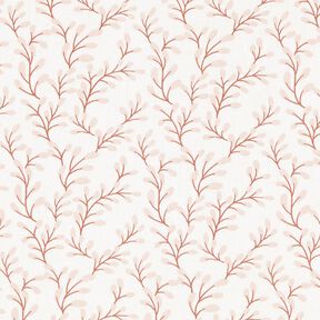 Popeline coton Branches de feuilles – blanc/or rose, 