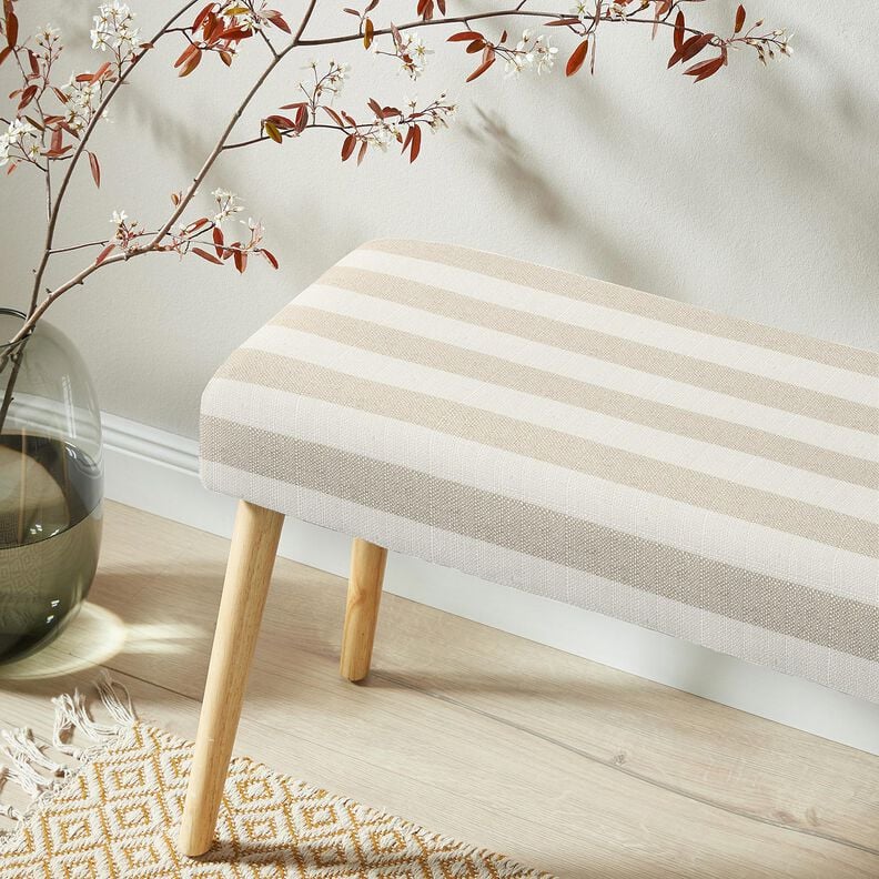 Tissu de d&eacute;coration Panama Larges rayures &ndash; beige clair/nature,  image number 5