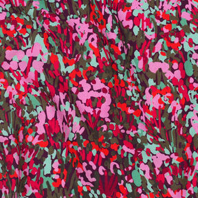 Tissu viscose LENZING™ ECOVERO™ Colorful Garden Impression numérique | Nerida Hansen – prune/chili, 