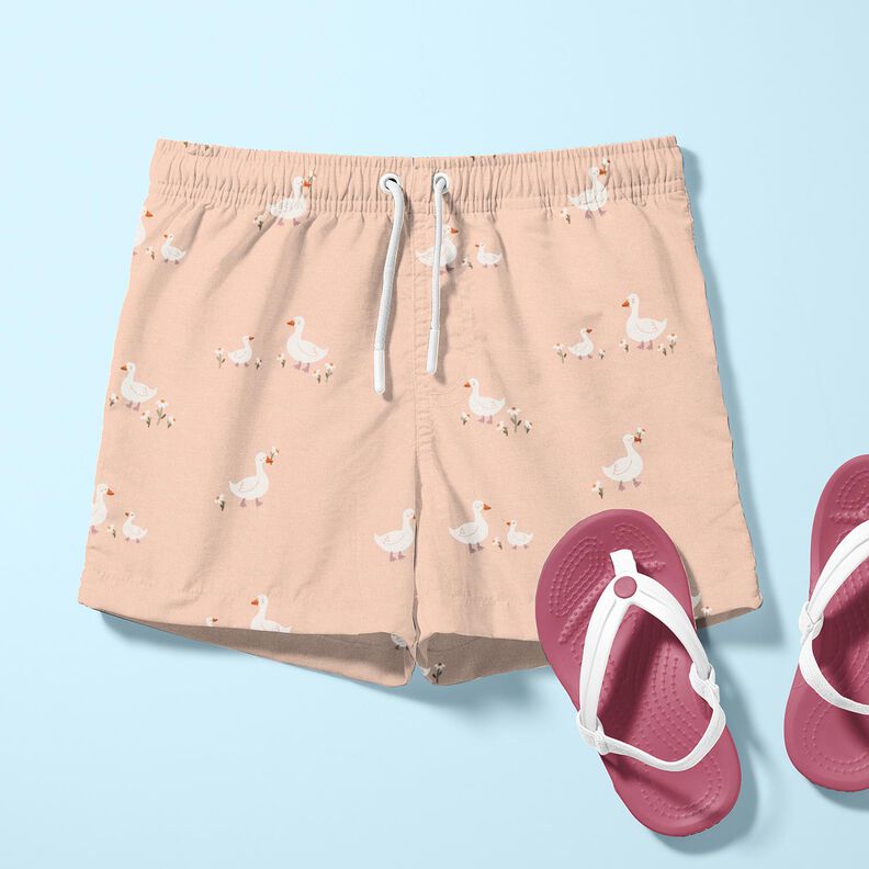 Jersey coton Oies et fleurs – rosé, image number 6