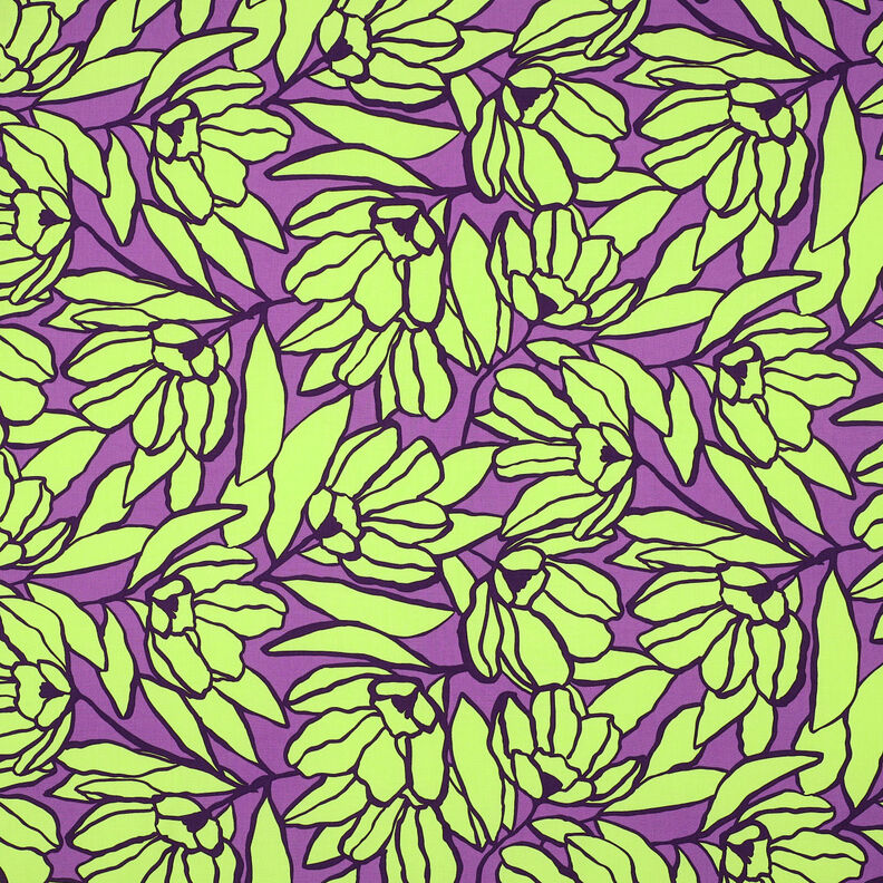 Lenzing Ecovero Inked Bouquet | Nerida Hansen – lilas rouge/vert tilleul,  image number 1